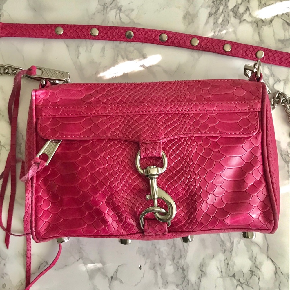 Rebecca Minkoff Pink Snakeskin Mini Mac